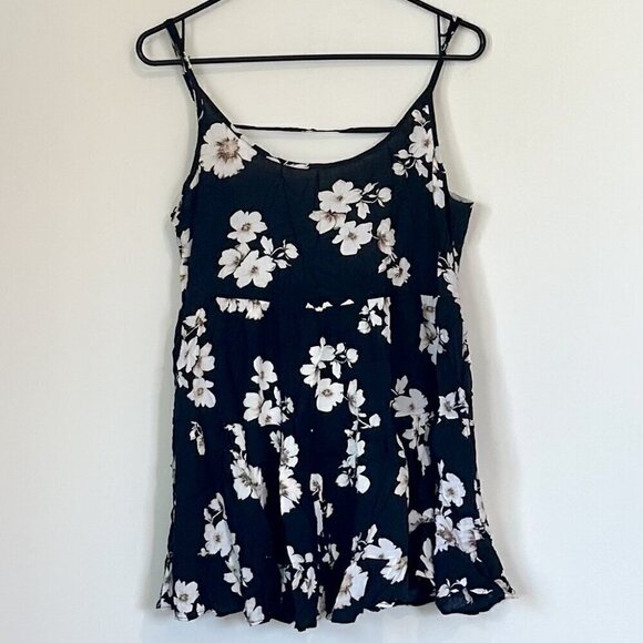 Brandy Melville Black Floral Jada Mini Dress - One Size - Picture 2 of 8